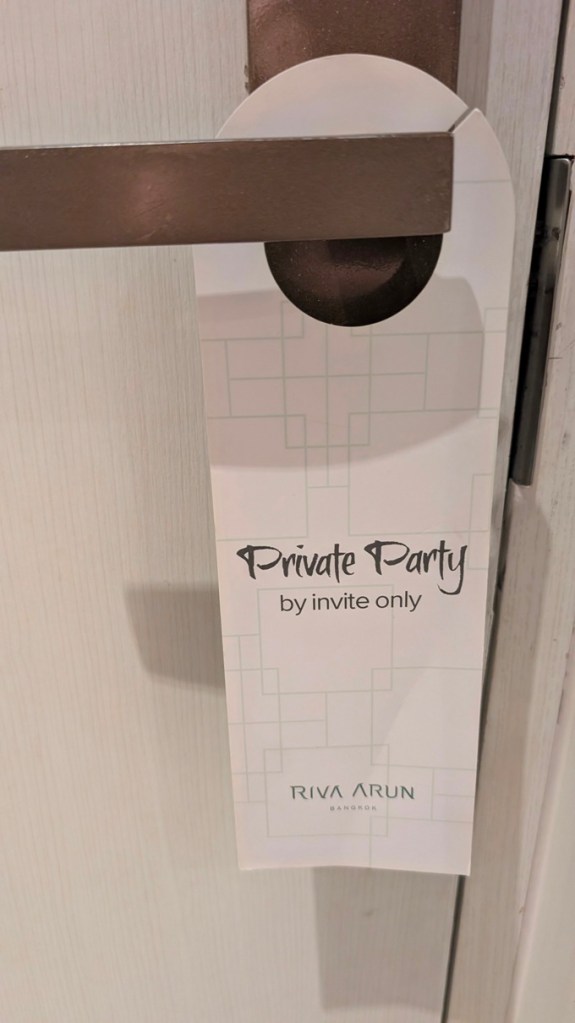 In-room door hanger at Riva Arun Bangkok