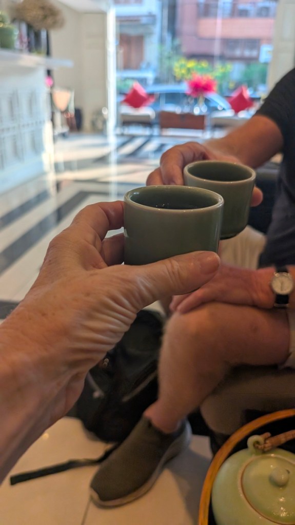 Welcome Tea and Kleeb Lamduan cookies at Riva Arun, Bangkok is a delightful way to start your visit to Bangkok