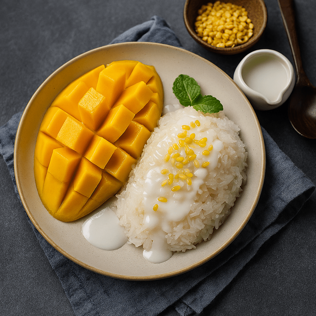 A-delicious-thai-mango-sticky-rice-recipe-with-mango-slices-and-creamy-coconut-drizzle