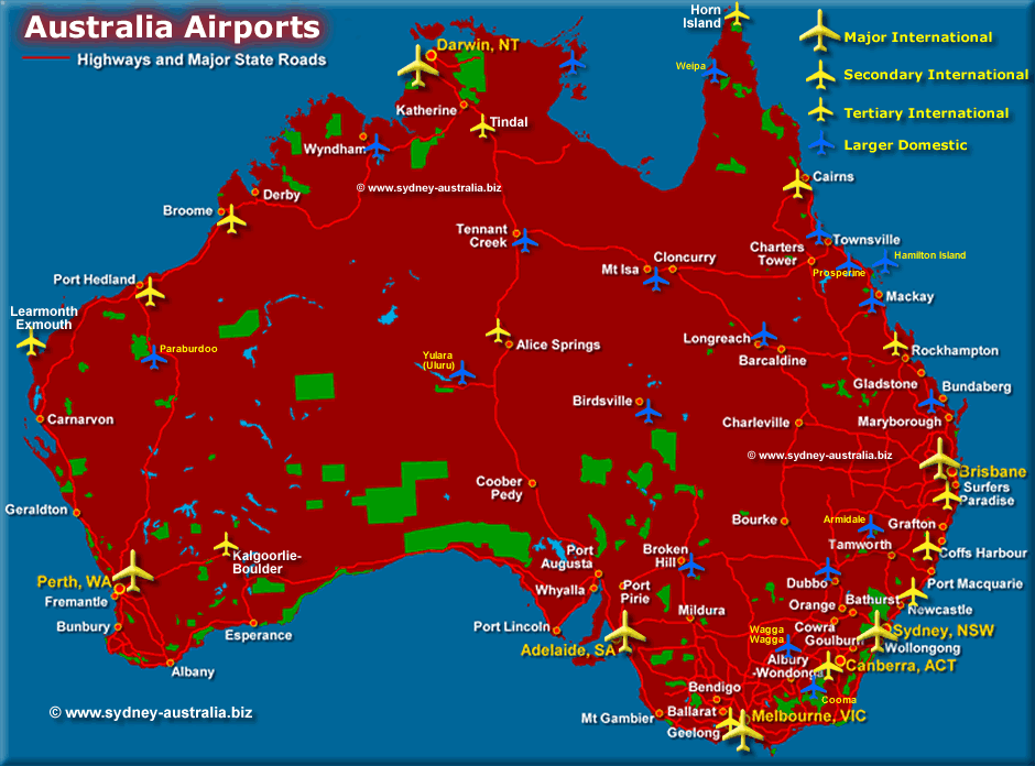 Australian Airports Map